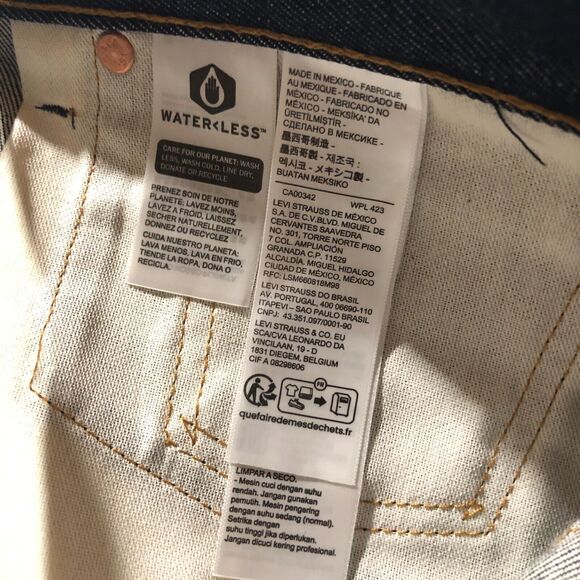 NEW Levi's 501 Original Shrink to Fit Jeans Blue Button Fly Straight Mens 38x30 - Picture 8 of 10